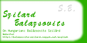 szilard balazsovits business card