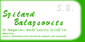 szilard balazsovits business card